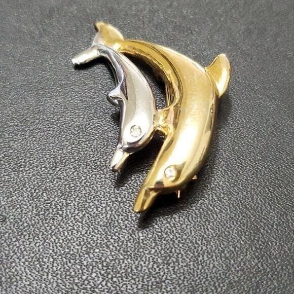 AAI vintage multi tone dolphin brooch - Picture 2 of 8